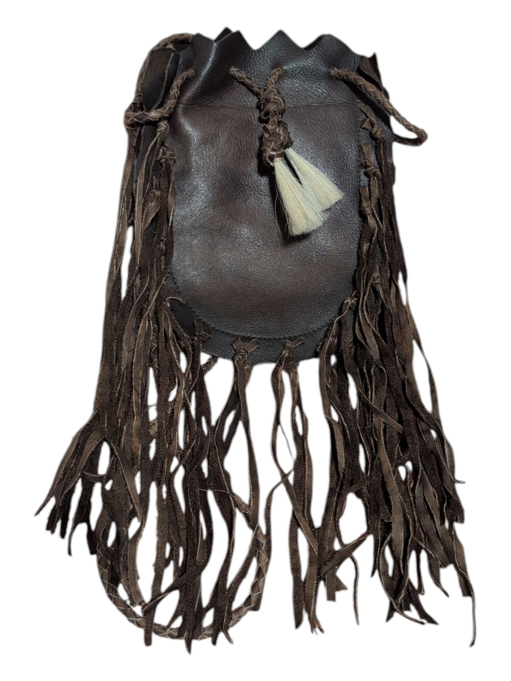 Kobler Inc Leather Women's Crossbody Handmade Pouch Bag W/ Fringe - Picture 2 of 4